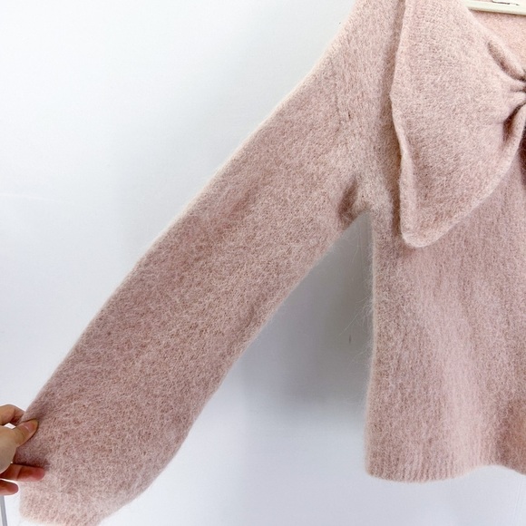 ByTiMo Powder Pink Bow Sweater Soft Fuzzy Alpaca Wool Size X-Large - Picture 8 of 11